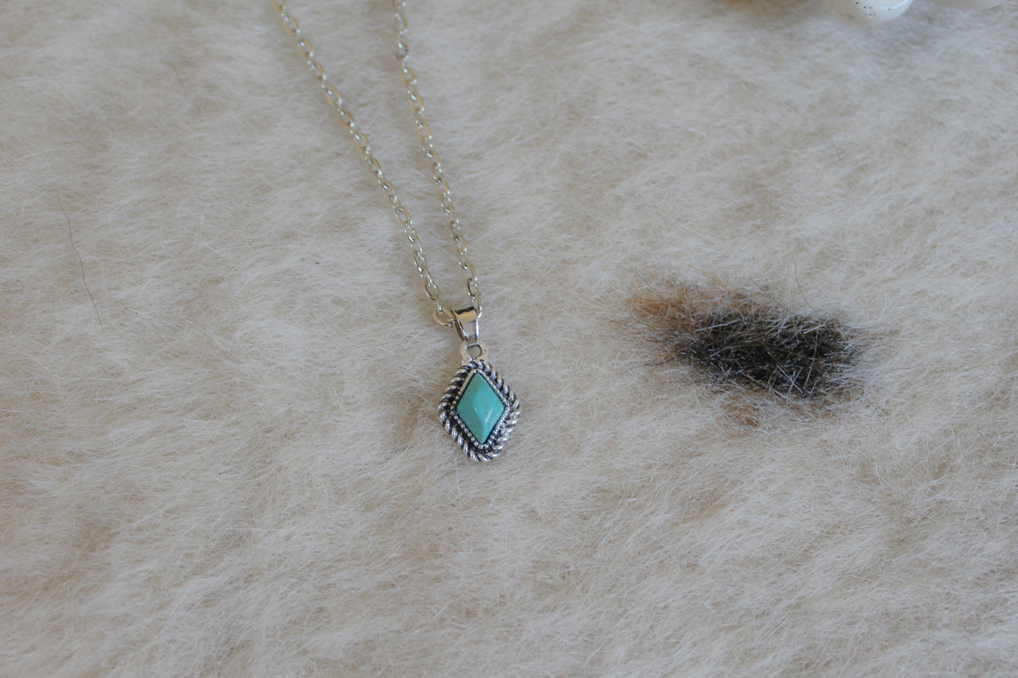 Chain and Turquoise Necklace