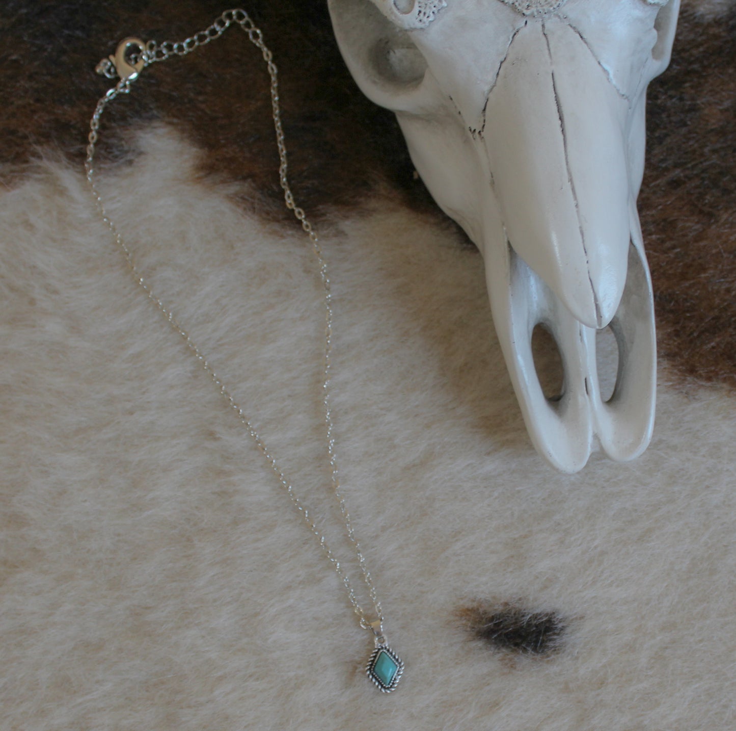 Chain and Turquoise Necklace