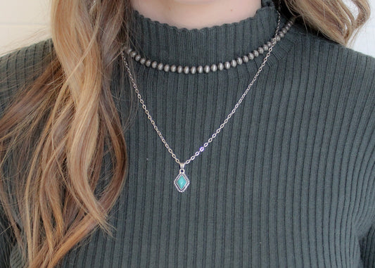 Chain and Turquoise Necklace