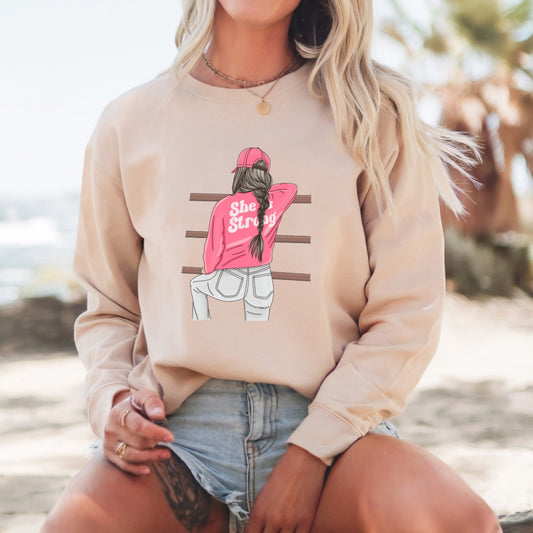 (Crewneck Sweatshirt) She is Strong
