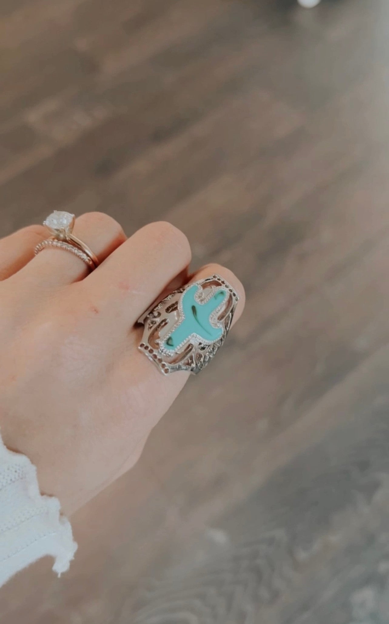 Turquoise Cactus Ring