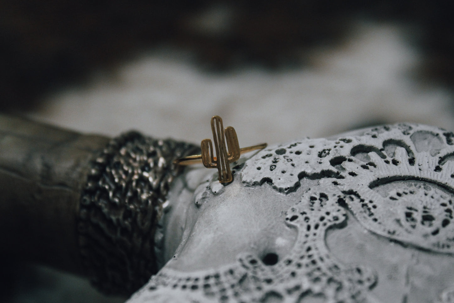 Adjustable Delicate Cactus Ring