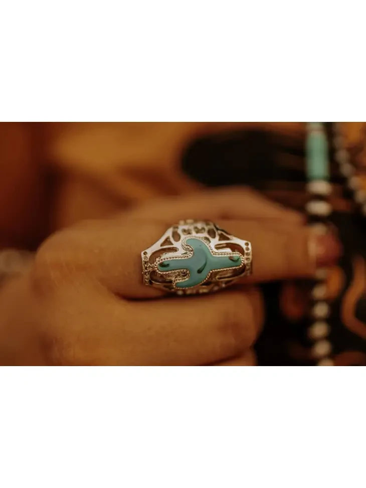 Turquoise Cactus Ring