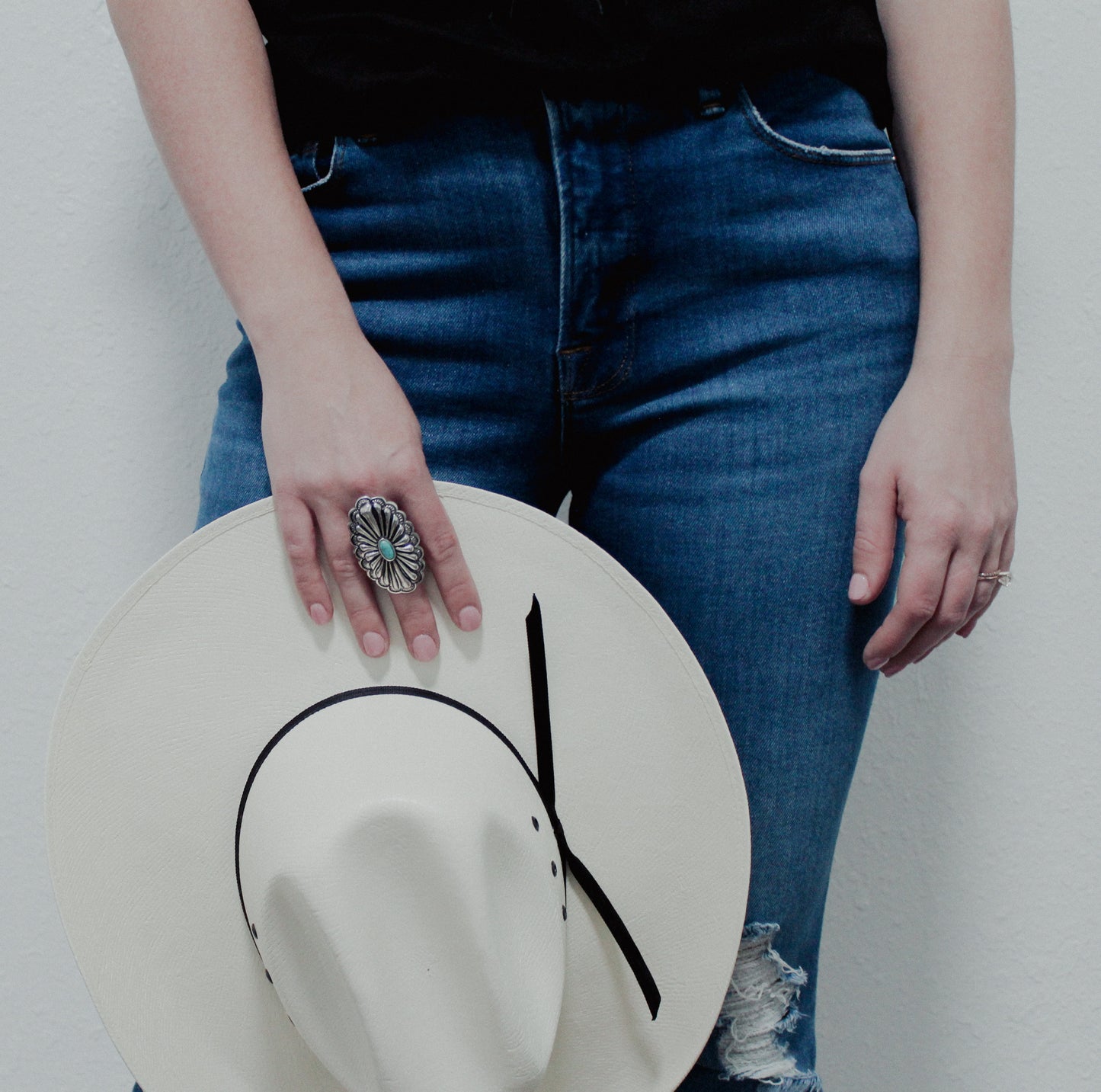 Large Adjustable Western Oval Ring